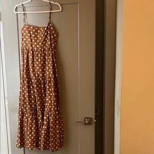 Charlie Holiday Brown Polka Dot Midi Dress